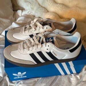 Adidas Samba White and Black Sneakers NWT